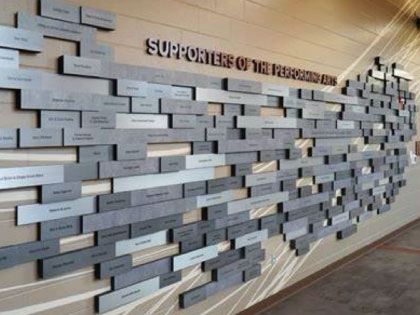 The Blue Ribbon donor wall in the Golden Bough lobby