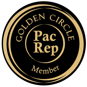 Golden Circle PacRep Member seal in black and gold