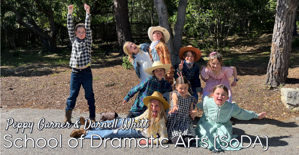 Young actors of PacRep's Peppy Garner & Darnell Whitt School of Dramatic Arts in western costumes