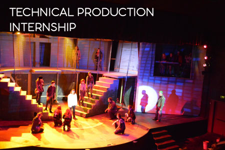 Technical Production Internship: a lit stage set