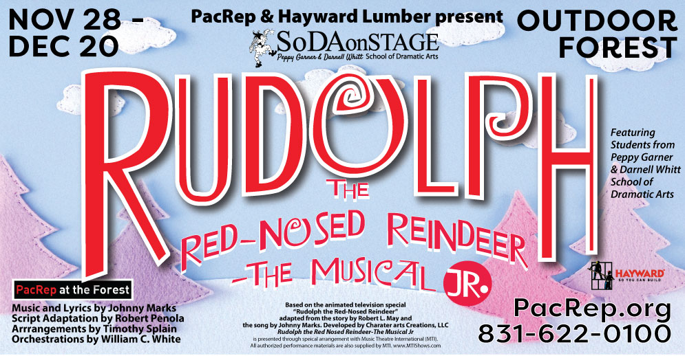 Rudolph the Red-Nosed Reindeer the Musical Jr. key art: Nov 28 – Dec 20, Outdoor Forest Theater